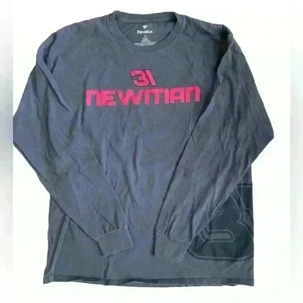 Fanatics Ryan Newman Richard Childress Racing #31 Long Sleeve Shirt Gray Red XL